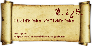 Miklóska Áldáska névjegykártya